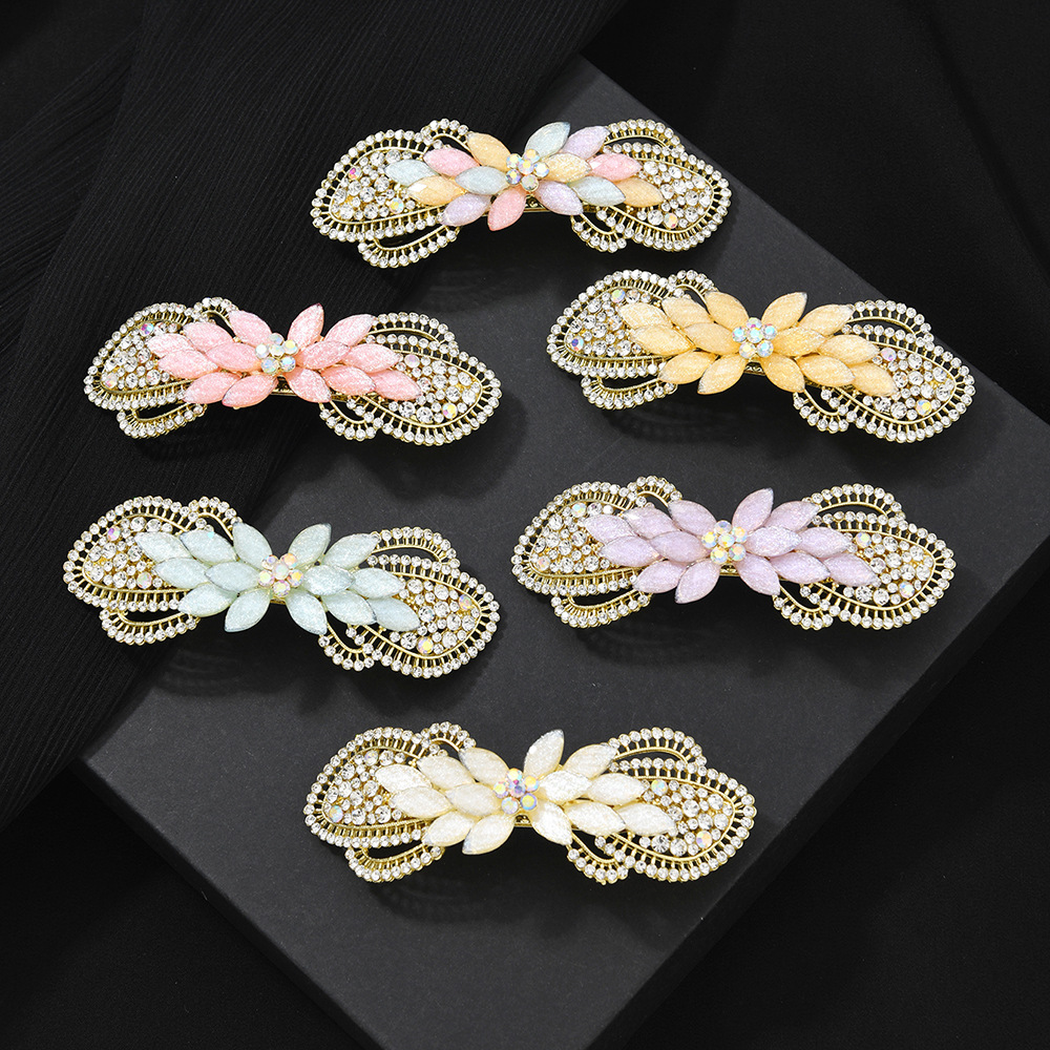 Beau - Floral Wheat-Accent Spring Hair Clip