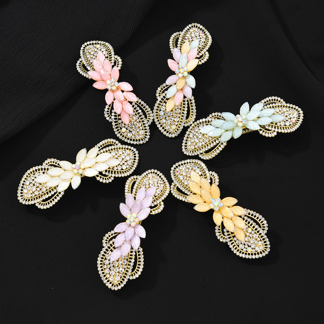 Beau - Floral Wheat-Accent Spring Hair Clip