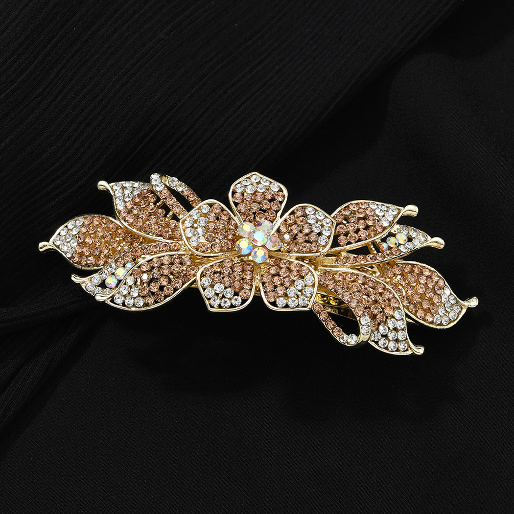 Beau - Floral Leaf-Cluster Spring Hair Clip