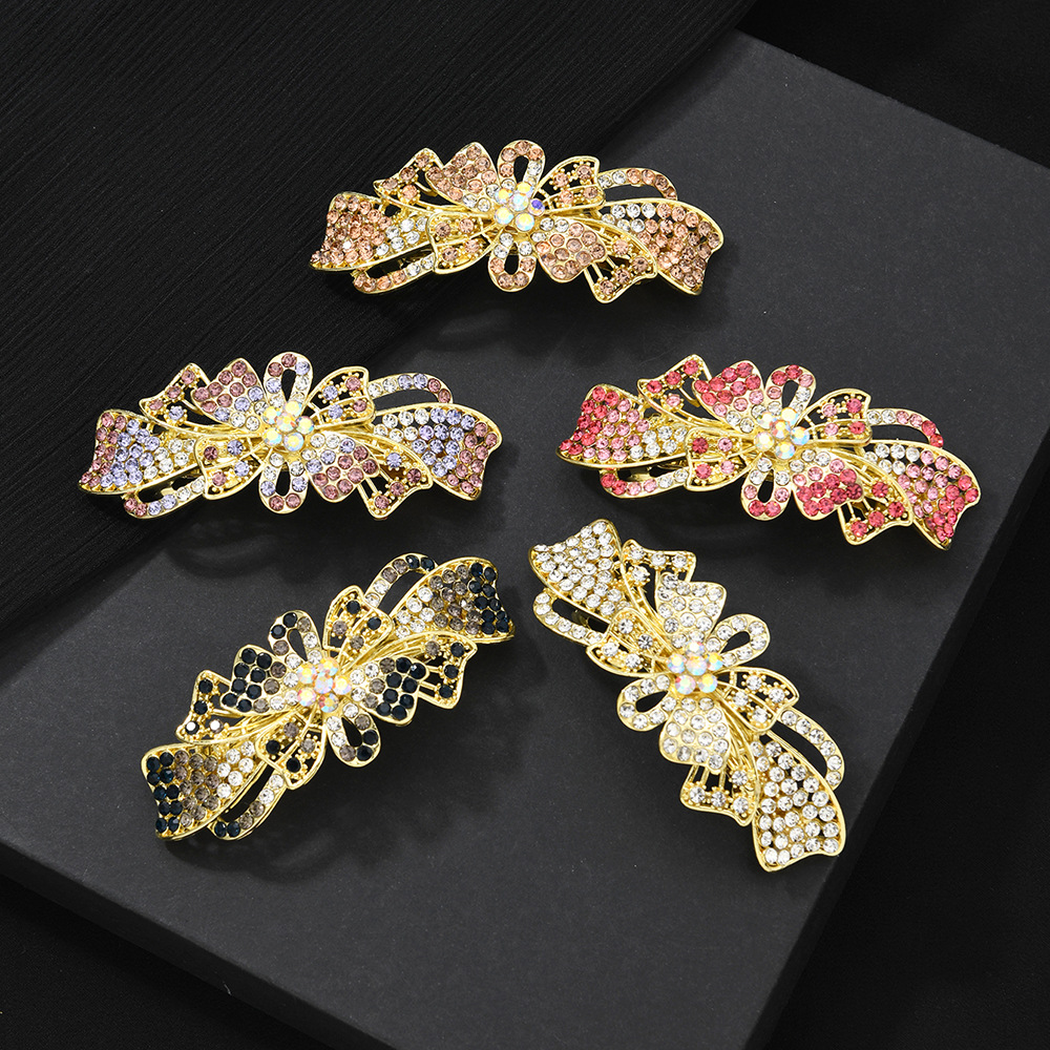 Beau - Floral Bow-Outline Spring Hair Clip