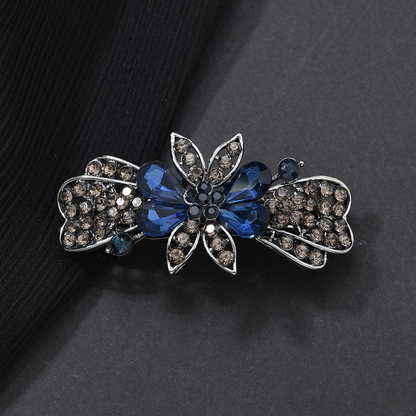 Beau - Floral Bow-Accent Spring Hair Clip
