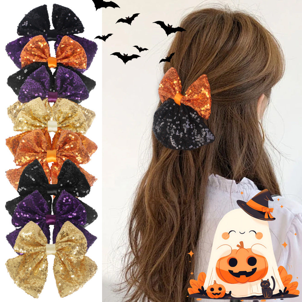 Beau - Halloween Layered-Bow Duckbill Hair Clip