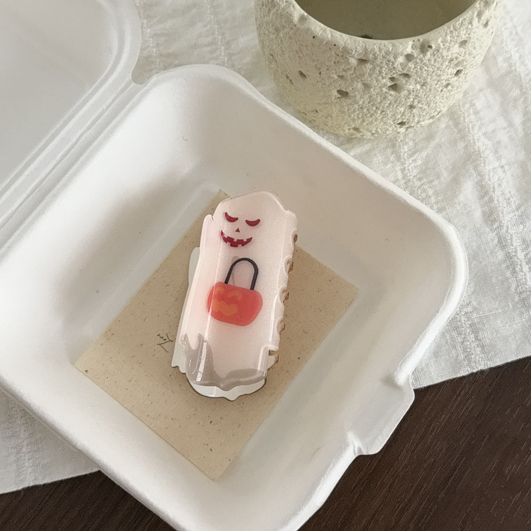 搞怪万圣节主题醋酸抓夹女趣味南瓜蝙蝠卡通鲨鱼夹个性小众氛围感