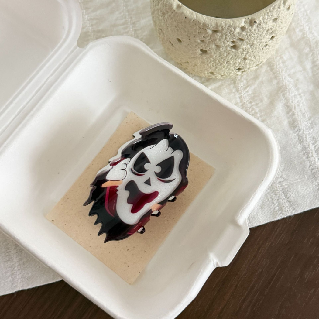 搞怪万圣节主题醋酸抓夹女趣味南瓜蝙蝠卡通鲨鱼夹个性小众氛围感