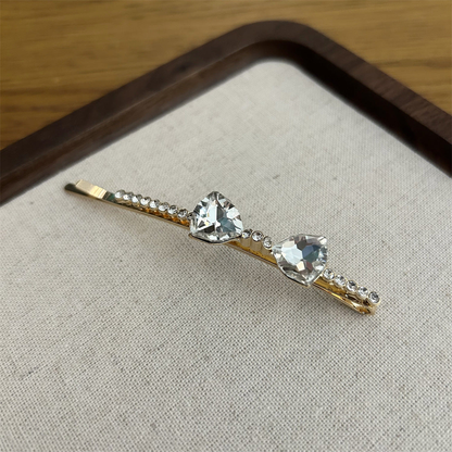 Beau - Double-Heart Linear Hair Clip