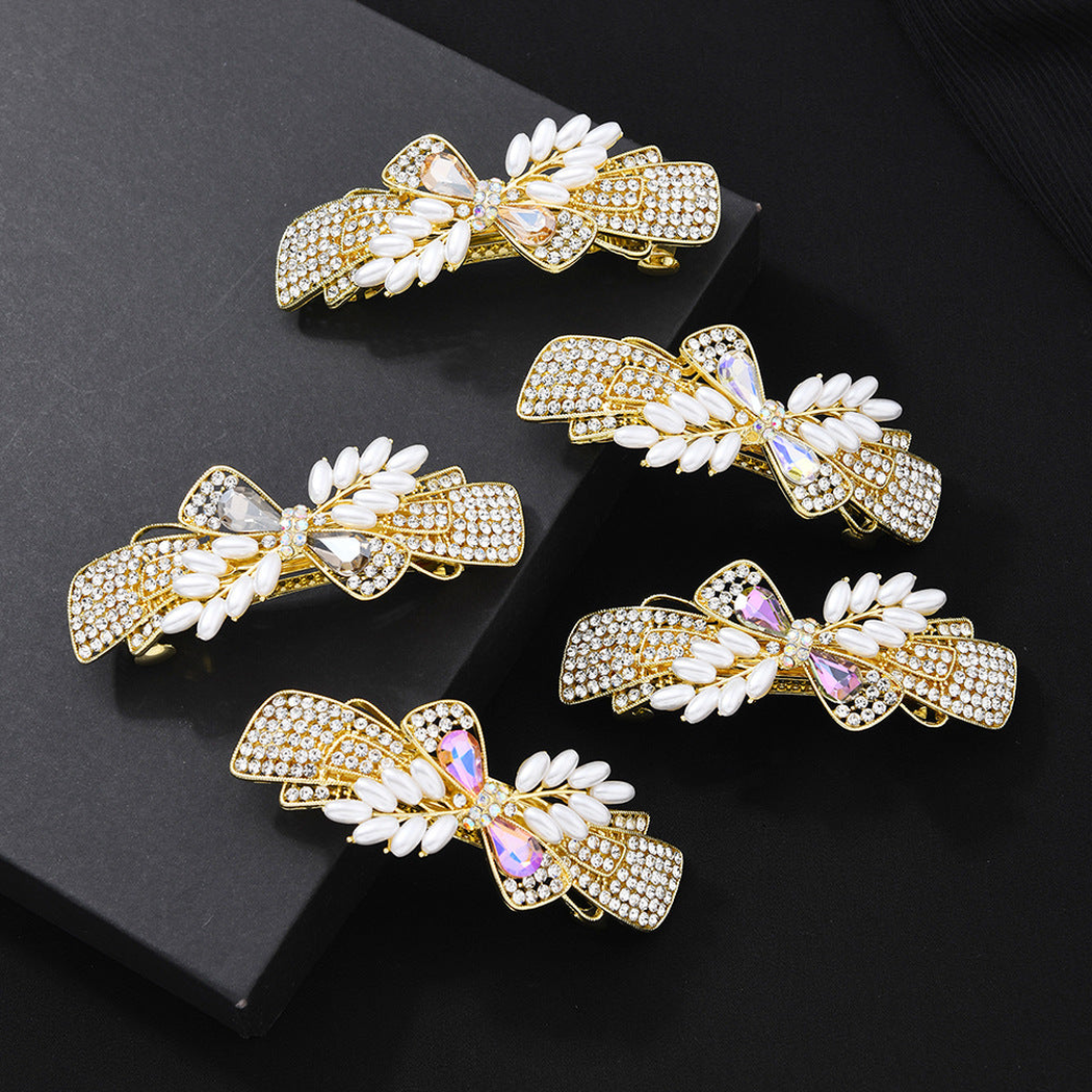 Beau - Bow Leaf-Sprig Barrette