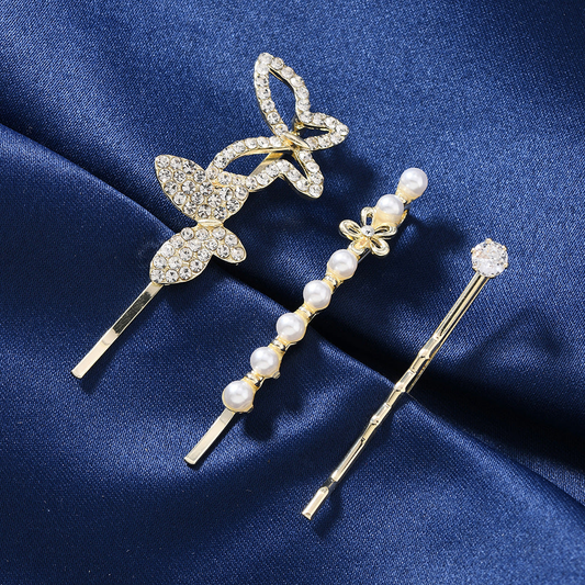 Beau - Butterfly Beaded Hair Clip Set