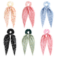 Gifty - Polka-Dot Wide-Stripe Scarf-Tail Scrunchie