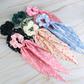 Gifty - Polka-Dot Wide-Stripe Scarf-Tail Scrunchie