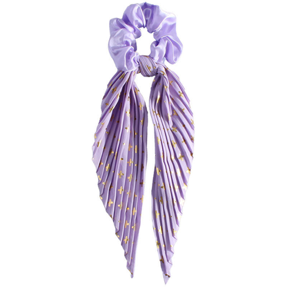 Gifty - Mini-Dot Pinstripe Scarf-Tail Scrunchie