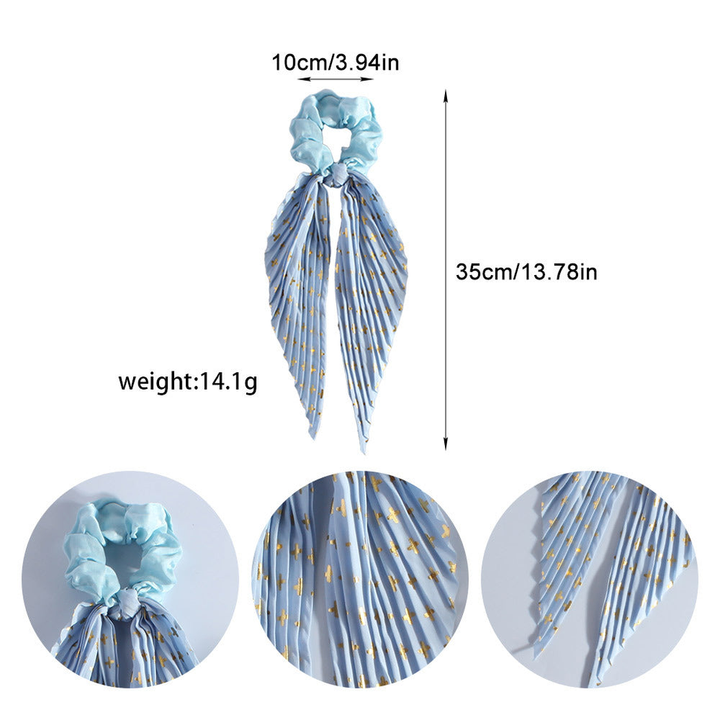 Gifty - Mini-Dot Pinstripe Scarf-Tail Scrunchie