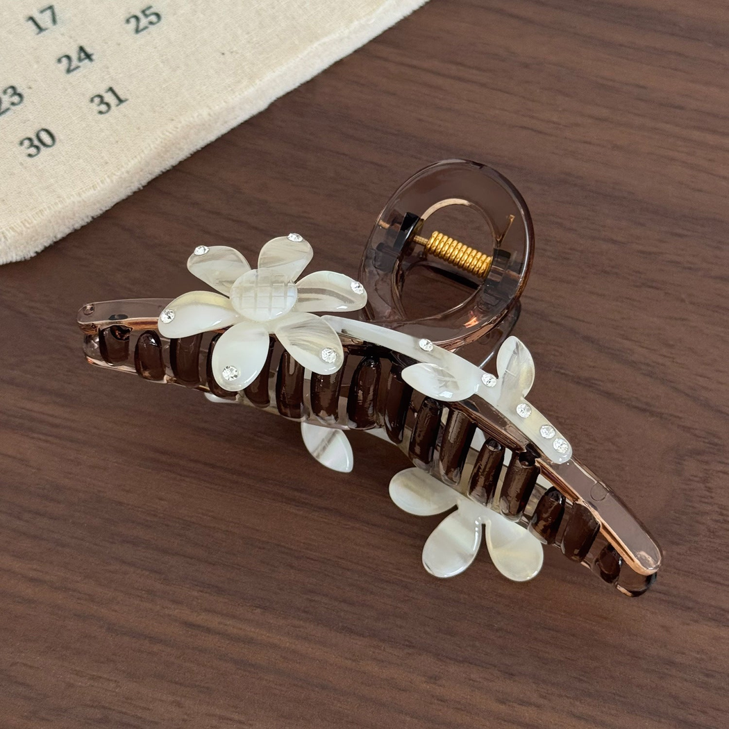Beau - Five-Petal Beaded Hair Claw