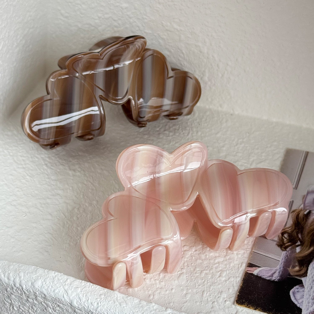 Beau - Heart Striped Hair Claw