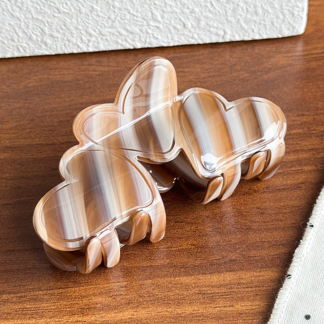 Beau - Heart Striped Hair Claw