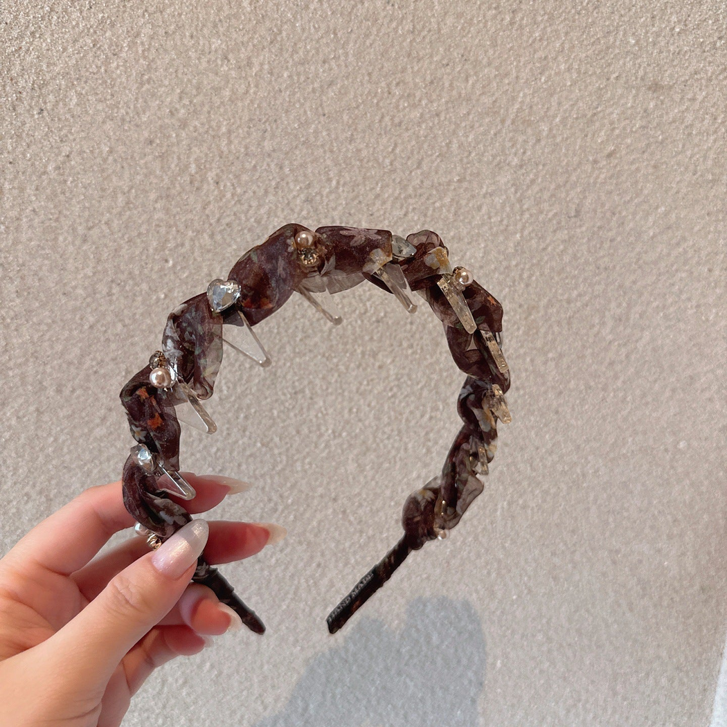 Gifty - Brown Floral Leaf Headband