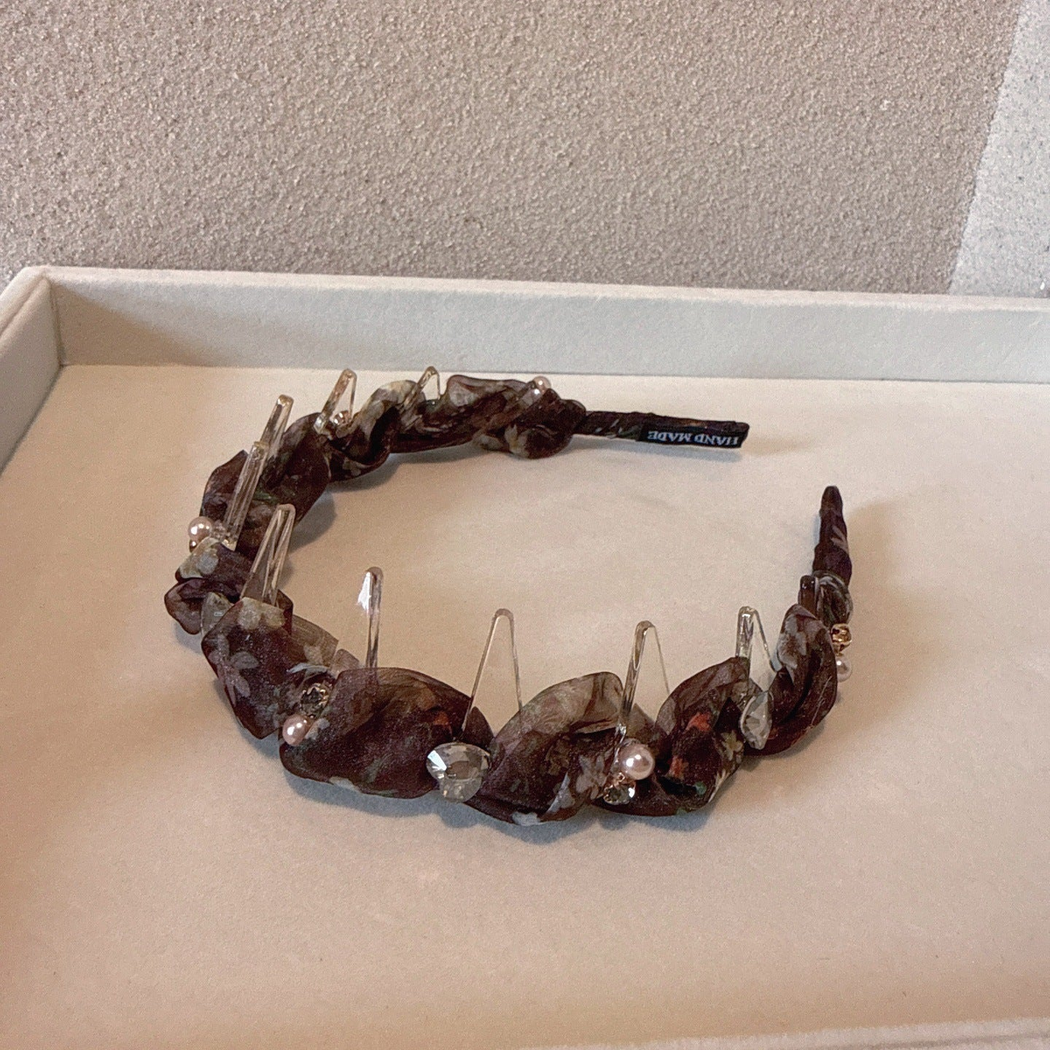Gifty - Brown Floral Leaf Headband