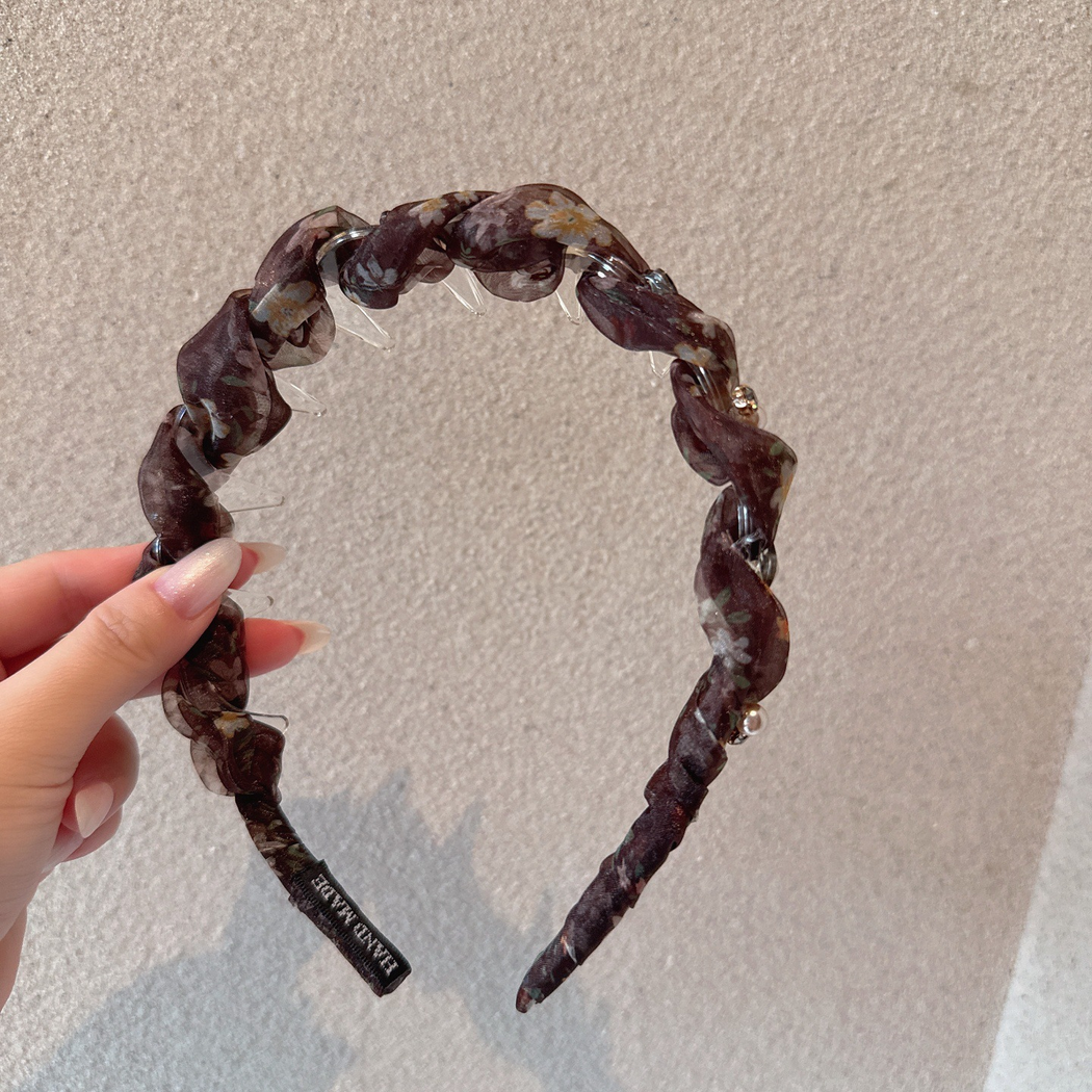 Gifty - Brown Floral Leaf Headband