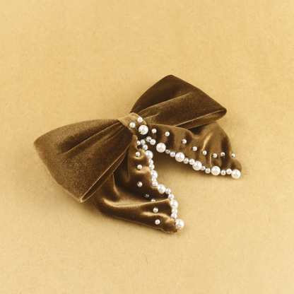 Beau - Bow Beaded-Fringe Hair Clip