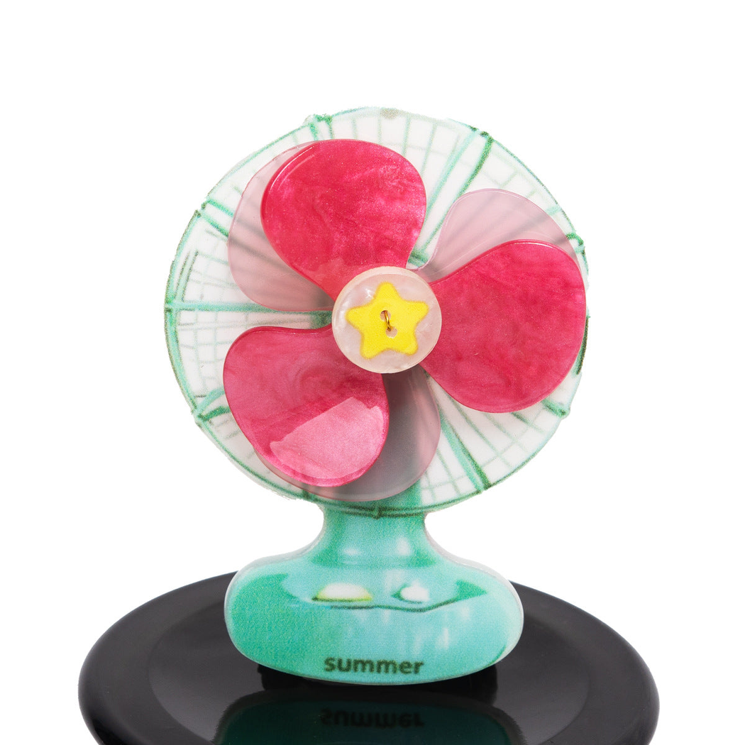 Beau - Green Pink-Blade Fan-Shaped Hair Claw