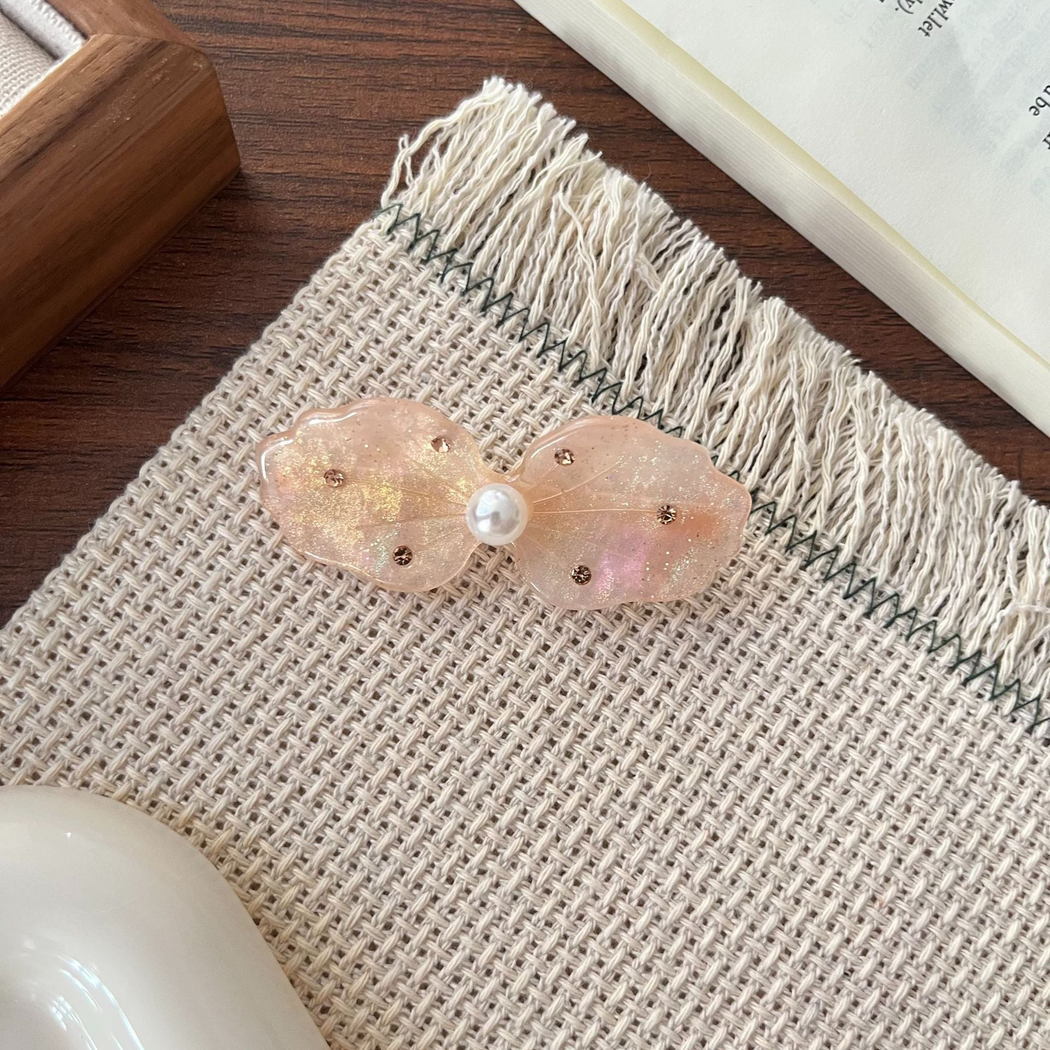 Beau - Bead-Accent Bow Side Hair Clip