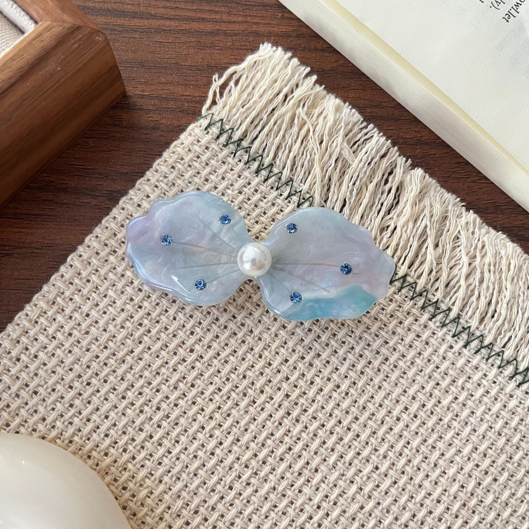 Beau - Bead-Accent Bow Side Hair Clip