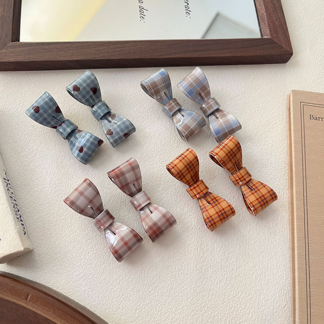 Beau - Plaid Bow Alligator Hair Clip
