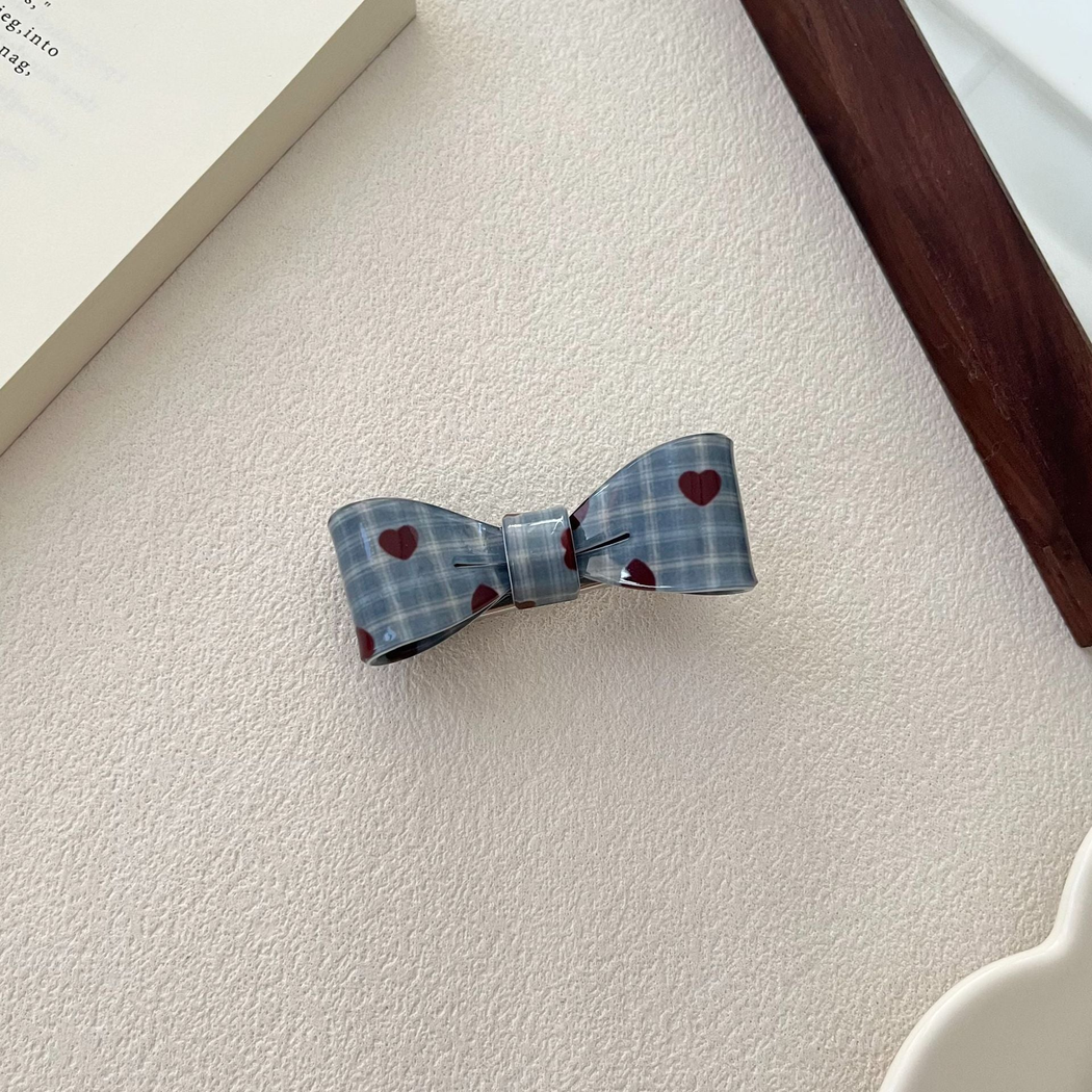 Beau - Plaid Bow Alligator Hair Clip