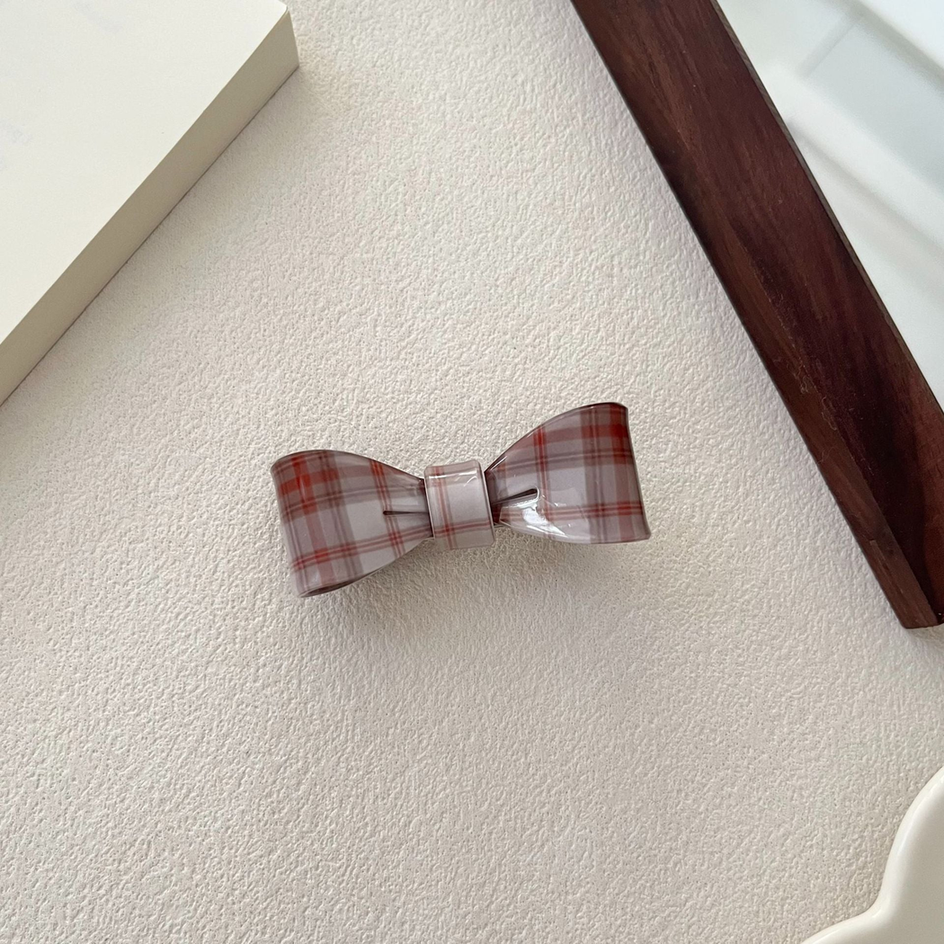 Beau - Plaid Bow Alligator Hair Clip