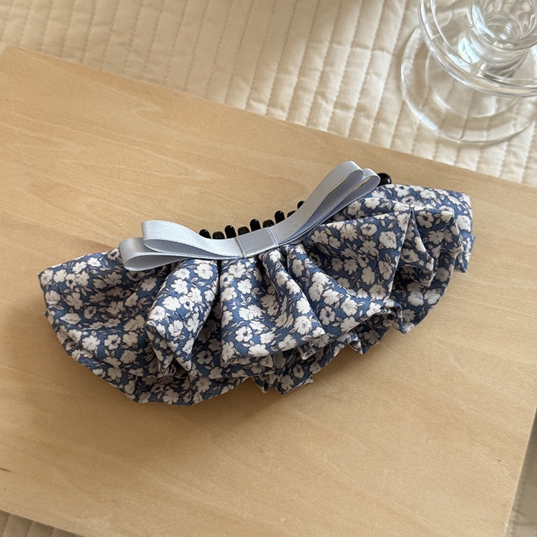 Beau - Floral Ruffle Banana Hair Clip