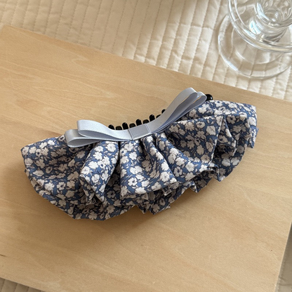 Beau - Floral Ruffle Banana Hair Clip