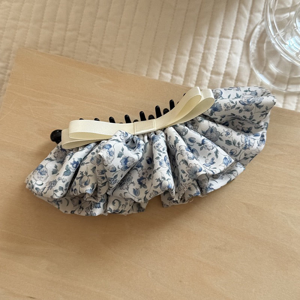 Beau - Floral Ruffle Banana Hair Clip
