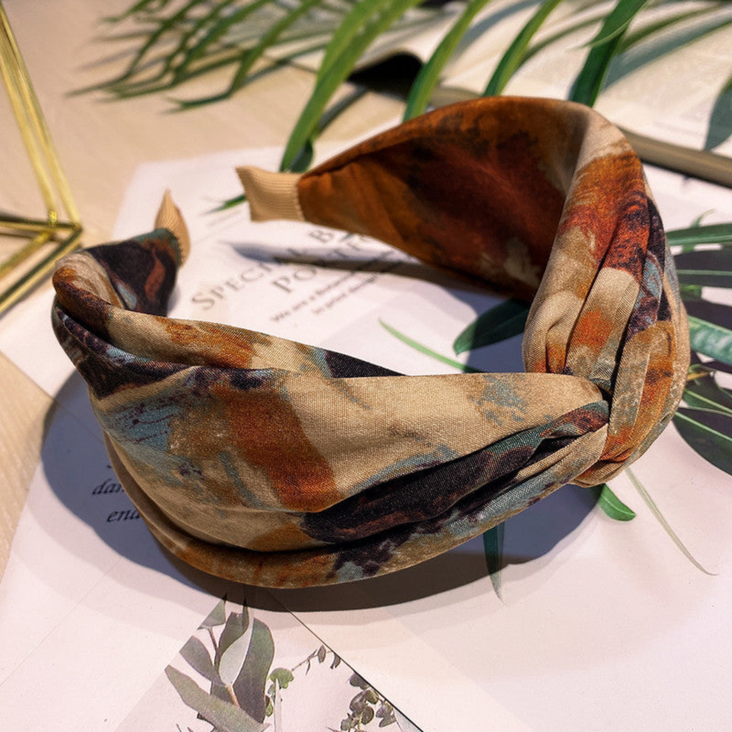 Gifty - Patterned Twist-Knot Wide Headband