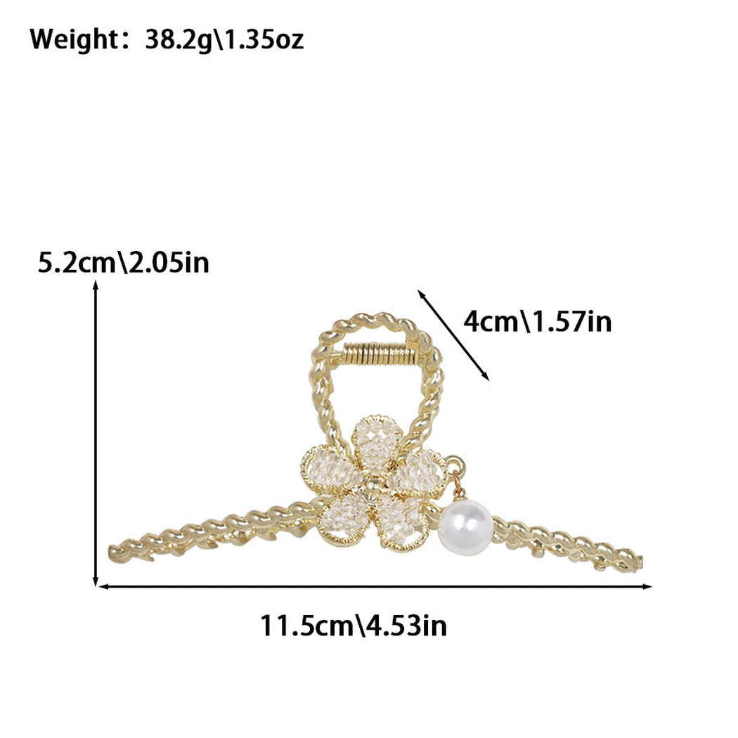 Beau - Pearl Rhinestone Decorative Hair Claw