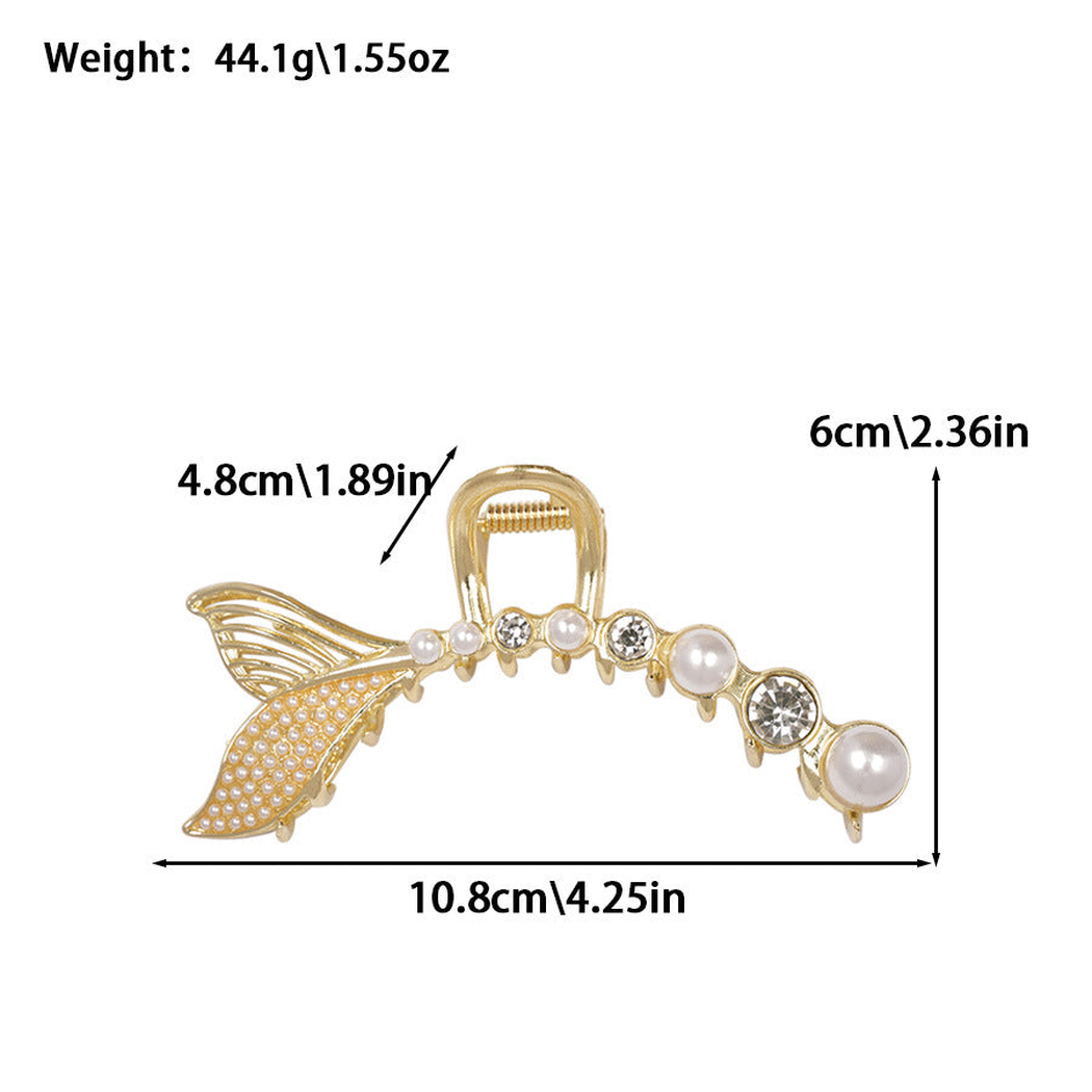 Beau - Pearl Rhinestone Decorative Hair Claw