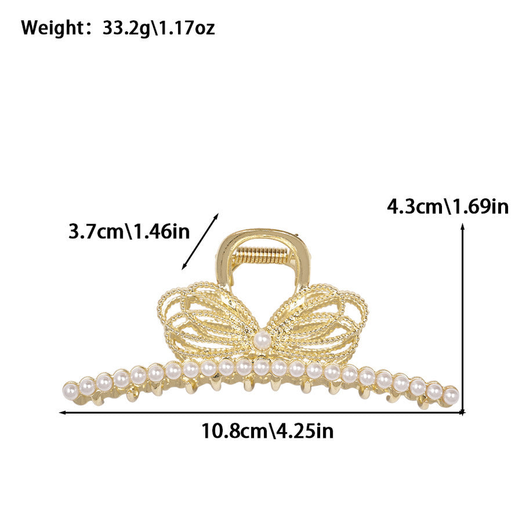 Beau - Pearl Rhinestone Decorative Hair Claw