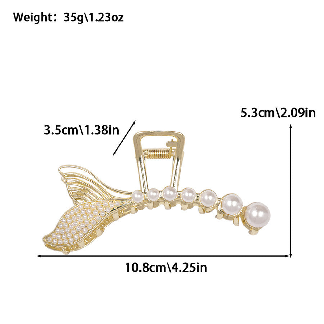 Beau - Pearl Rhinestone Decorative Hair Claw