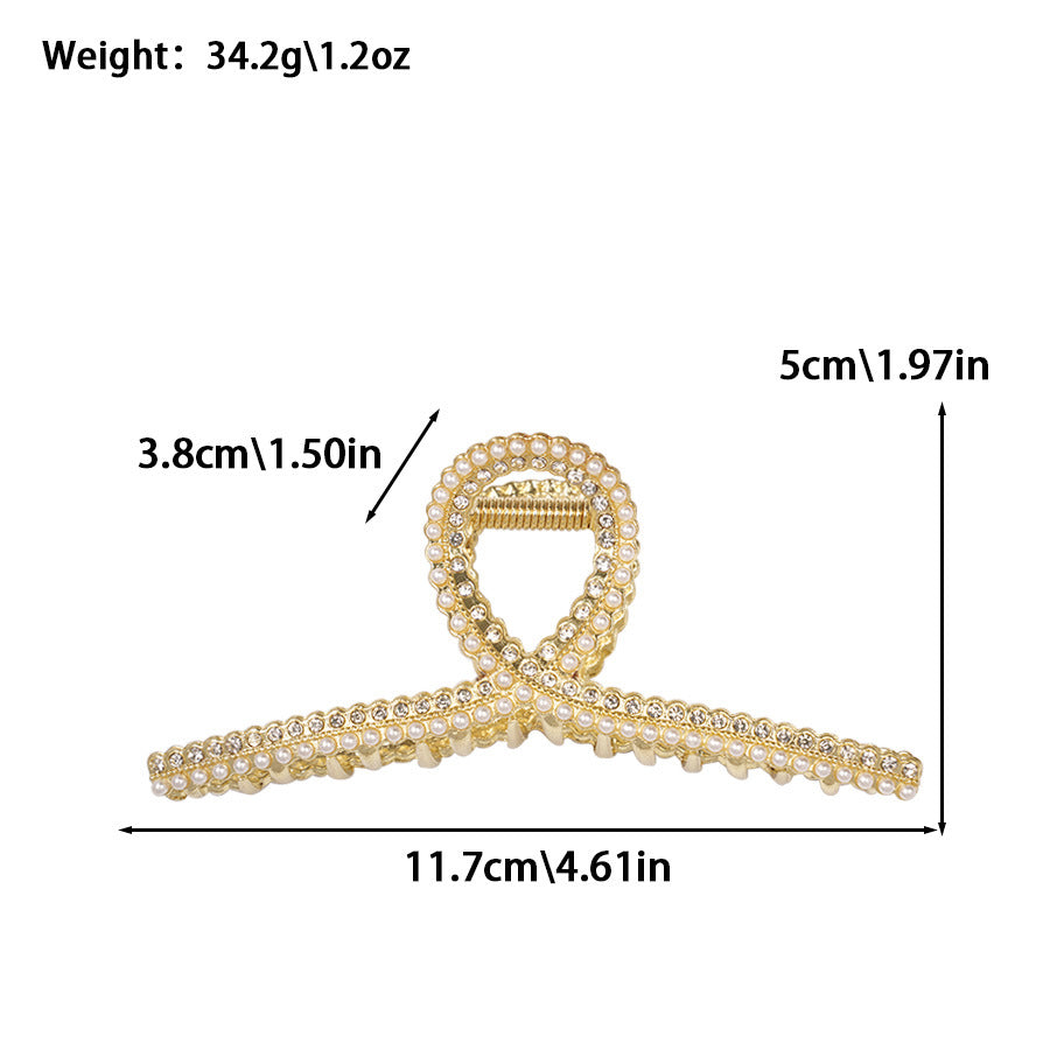 Beau - Pearl Rhinestone Decorative Hair Claw