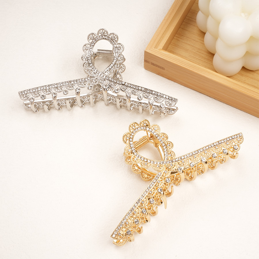 Beau - Rhinestone Petal Loop Hair Claw