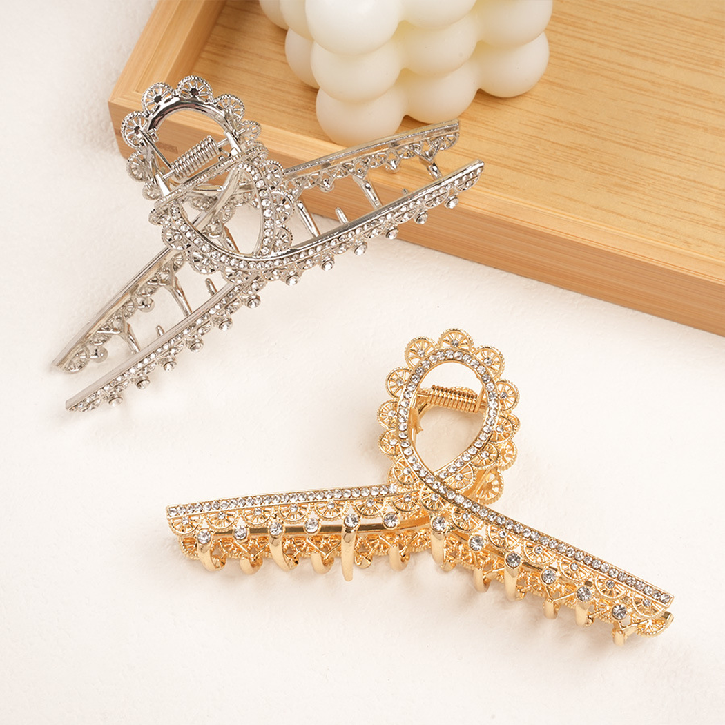 Beau - Rhinestone Petal Loop Hair Claw