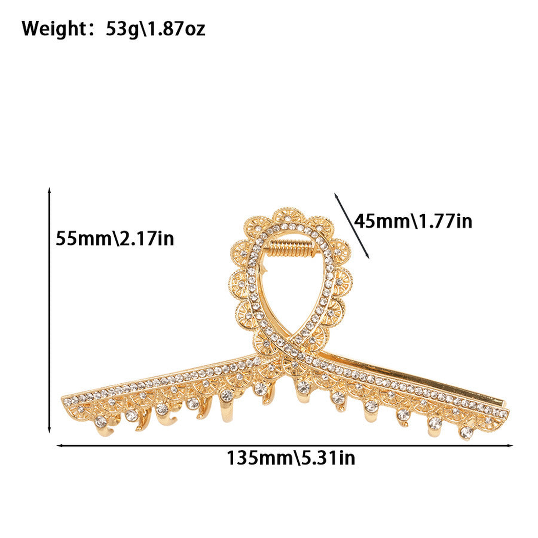Beau - Rhinestone Petal Loop Hair Claw