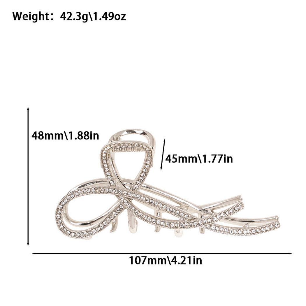 Beau - Rhinestone Bow Sweep Hair Claw
