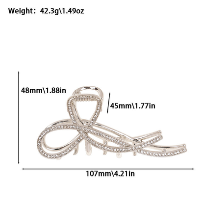 Beau - Rhinestone Bow Sweep Hair Claw