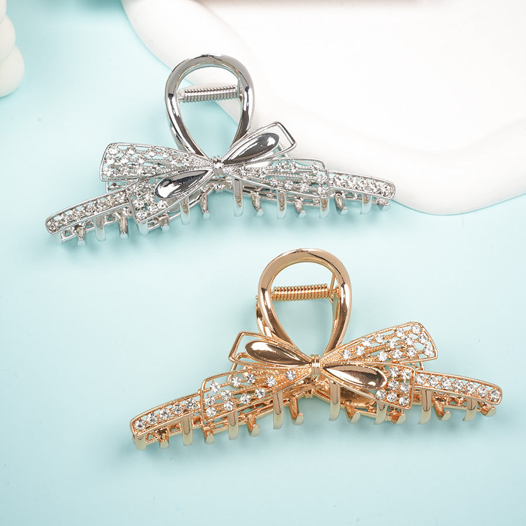 Beau - Rhinestone Bow Hair Claw