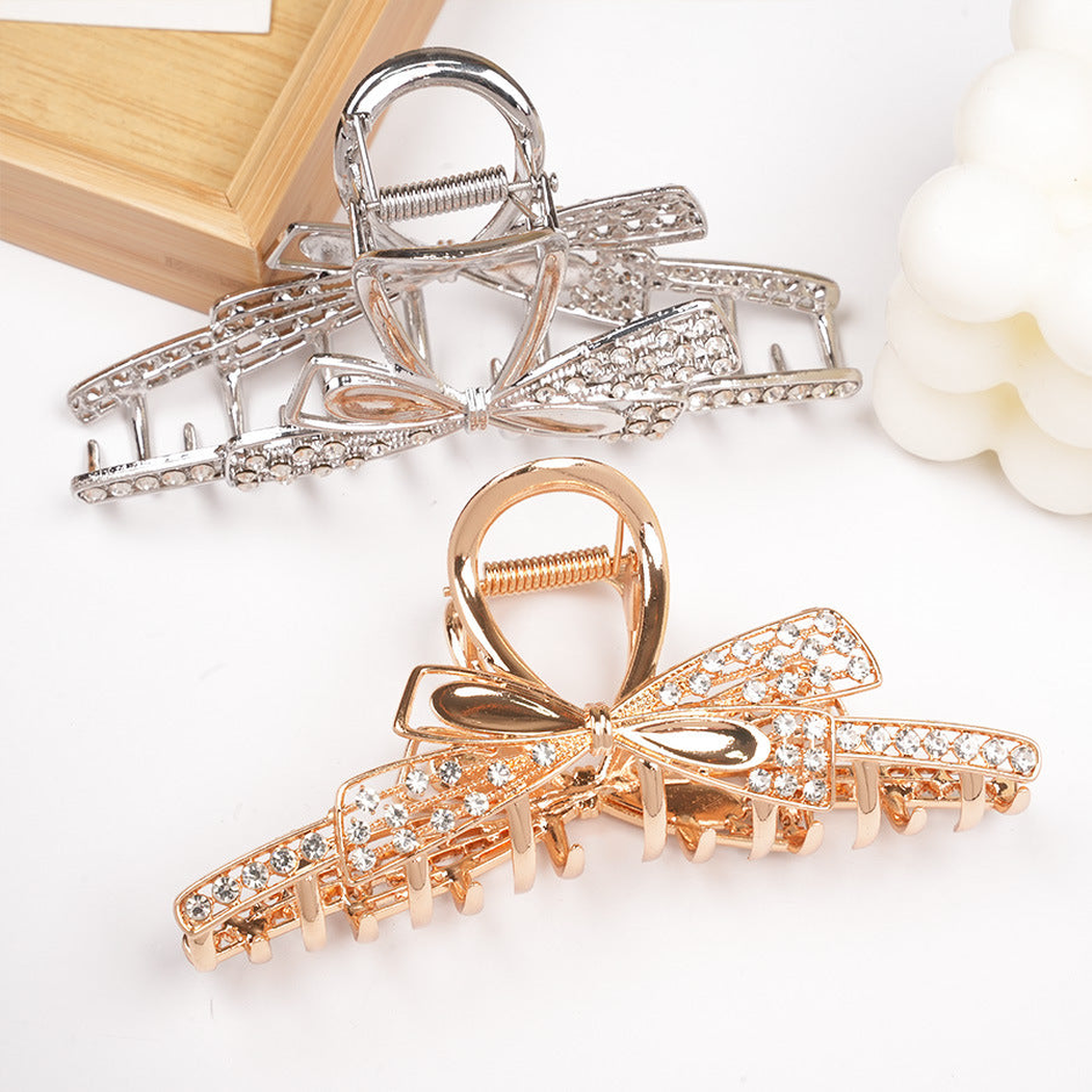 Beau - Rhinestone Bow Hair Claw