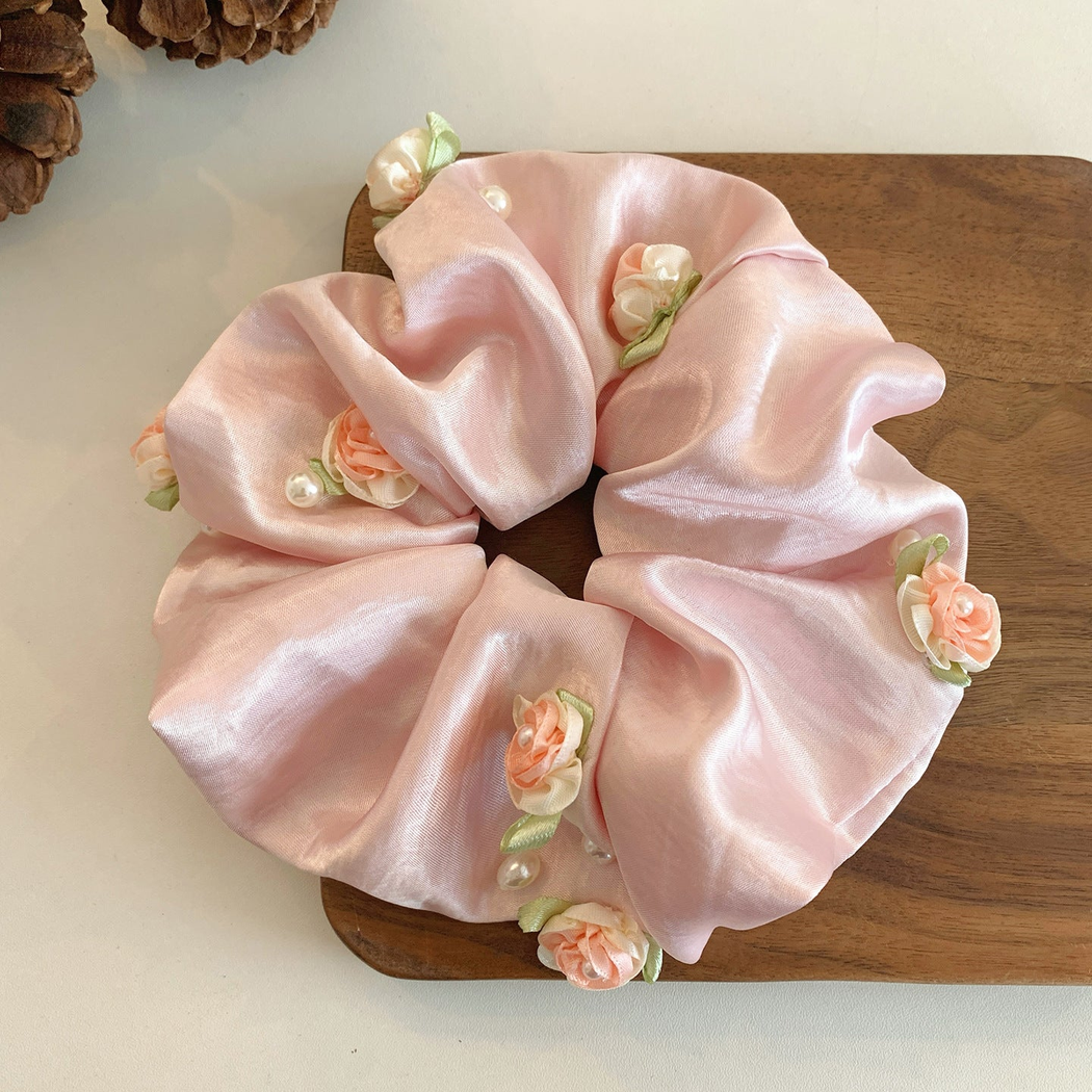 Gifty - Rose Applique Oversized Sheer Scrunchie