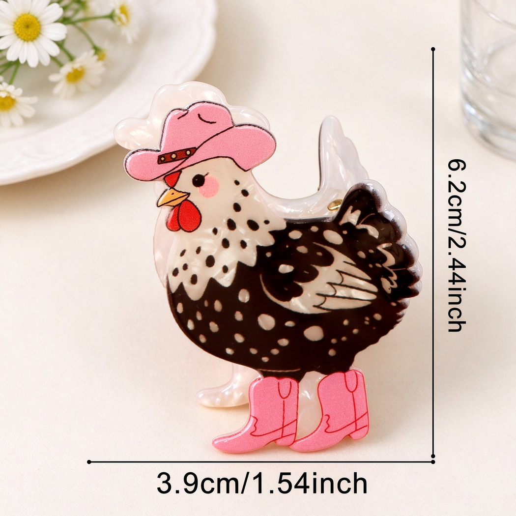 Beau - Western Chicken Novelty Claw Clip