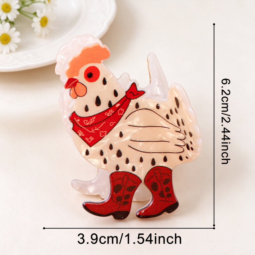 Beau - Western Chicken Novelty Claw Clip