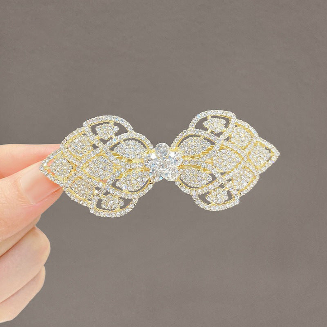 Beau - Openwork Bow Floral Scroll Spring Barrette