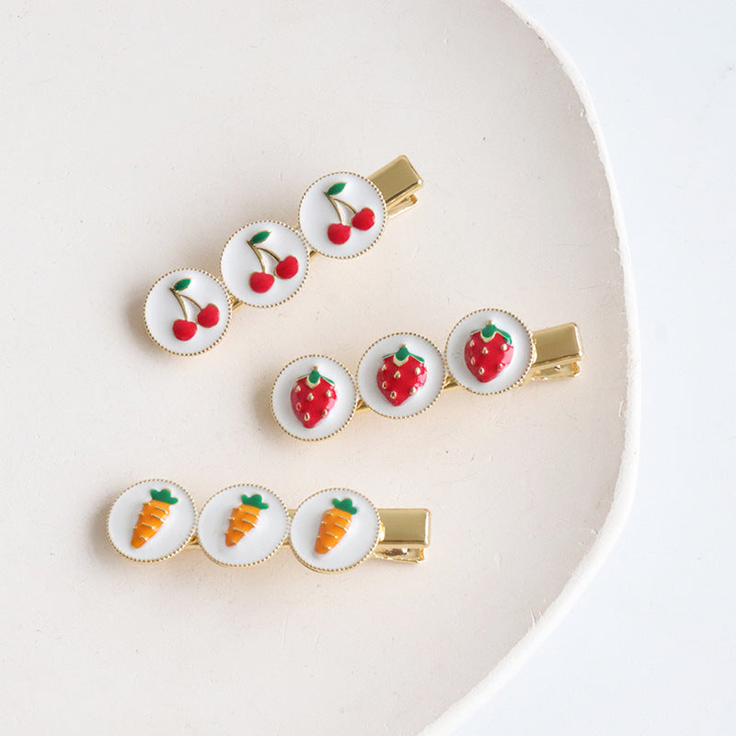 Beau - Fruit Motif Round Accent Hair Clip
