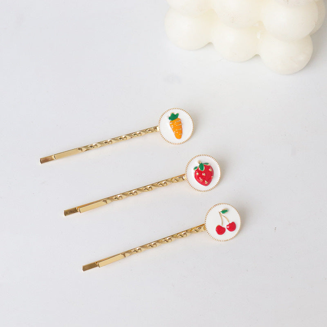 Beau - Fruit Motif Round Accent Hair Clip